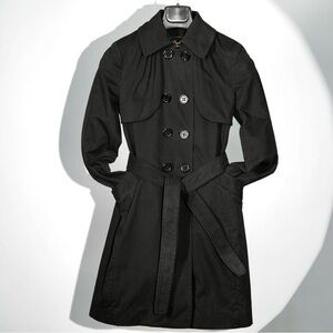 BCBGMAXAZRIA Black Trench Coat, Size XXS – Never Worn